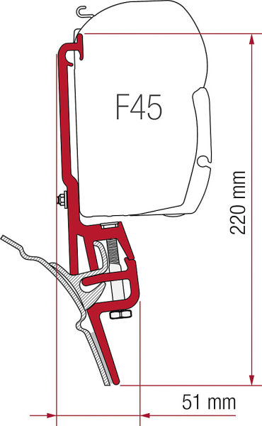 Adaptateur Fiamma Kit Brandrup VW T4 pour F35/F45 2 supports