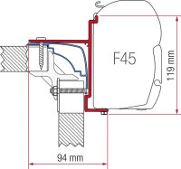 Kit adaptateur 4 pces pour store mural Fiamma F45 S / F45...