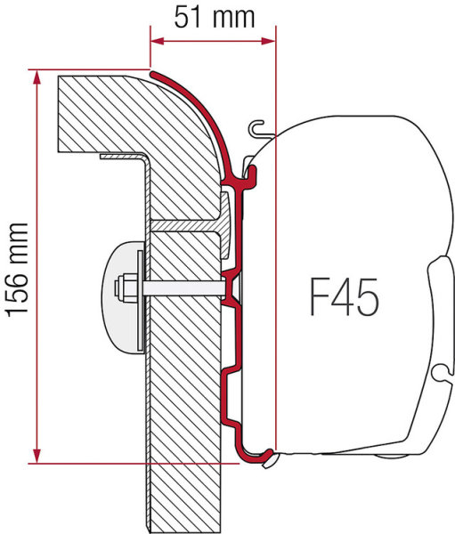 Adapterkit 3-tlg. zu Wandmarkise Fiamma F45 S / F45 L Bürstner