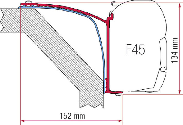 Kit adapt 3 pièces pour store paroi Fiamma F45 S / F45 L Laika Rexosline Ecovip07 / Kreos 09