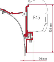 Adapter kit 2-part for Fiamma side awning F45 S / F45 L...