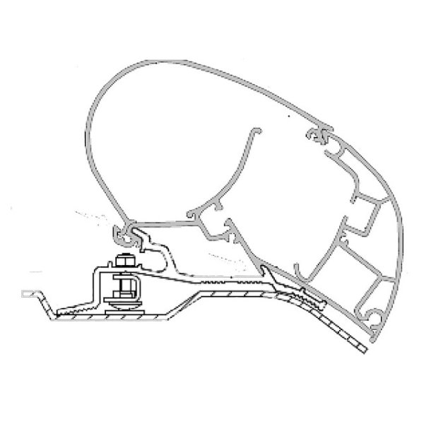 Adapter zu Dachmarkise Dometic PerfectRoof 2000 + 2500 375 cm Ducato / Jumper / Boxer ab 2006