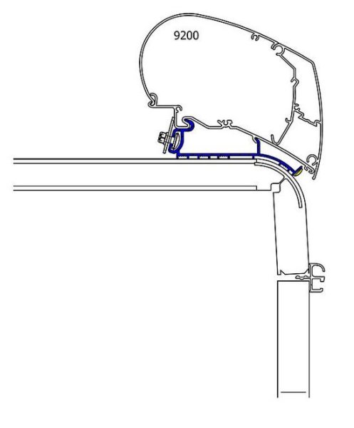 Adapterschiene 550 cm zu Dachmarkise Thule Omnistor Serie 6 / 9 Hymer 2013 Roof