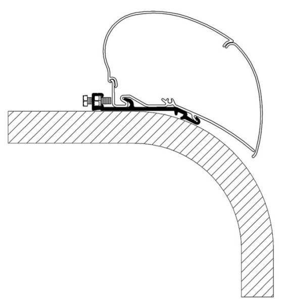 Adapterschiene 300 cm zu Dachmarkise Thule Omnistor Serie 6 / 9 Flach Adapter