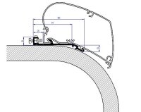 Adapterschiene 300 cm zu Dachmarkise Thule Omnistor Serie 6 / 9 Flach Adapter