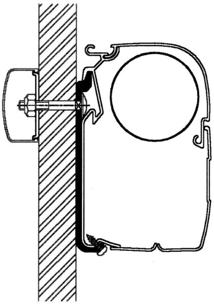 Rail adaptateur 400 cm pour Store mural Thule Omnistor Série 5 / 8 Adaptateur plat