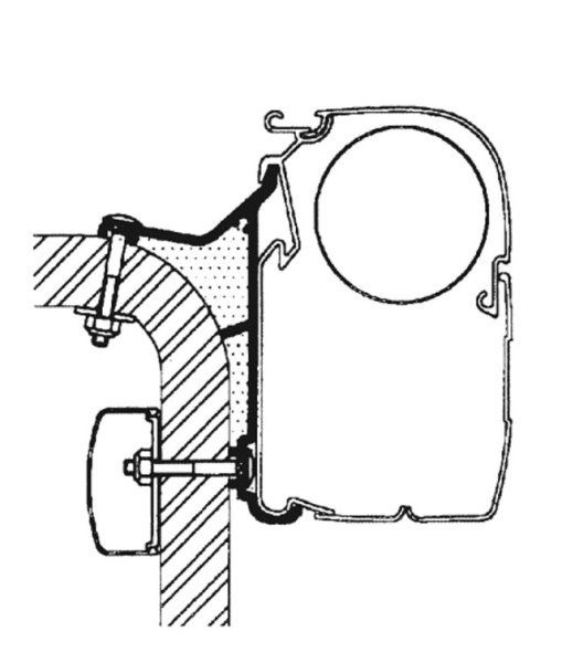 Adapterschiene 500 cm zu Wandmarkise Thule Omnistor Serie 5 / 8 Hymer B-Klasse