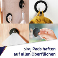 Magnet-Haken silwy THE ONE Fb. schwarz inkl Metall-Nano-Gel-Pad BLACK