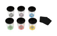 Drink. cup silwy 250 ml Magn. plastic set of 6 + lid Col....