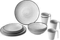 Crockery set Brunner Tivoli 16 pcs. col. white/black