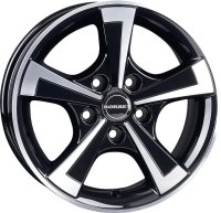 Alloy wheel rim BORBET CWD 6 x 15 inch, black polished matt