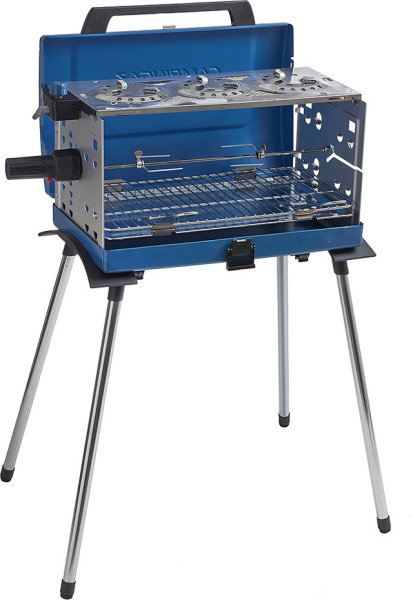 Case gas grill 400 SGR blue with three flames and rotating spit