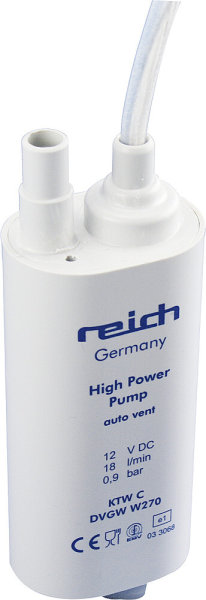 High power immer. pump Reich 18 l / min. 0.9 bar 2.5 - 3.0 A