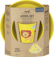 Vaisselle koziol CONNECT AFRICA Lot de 3 pièces Petite assiette, bol, gobelet Couleur organic yellow