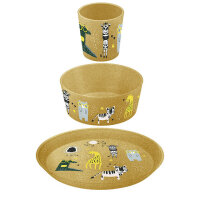 Geschirrset koziol CONNECT ZOO 3er-Set Kleiner Teller+Schale+Becher Farbe nature wood