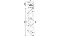 Feu de hayon Hella 12 V/modèle droit