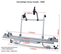 EuroCarry bicycle rack Spacetourer, Campster, Peugeot...