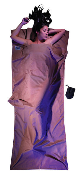 Sac de couchage léger Cocoon coton égyptien 220 x 90 cm, kaki