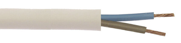 Electrical line H03VV-F PVC colour white Cable length 5 m