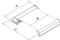 Wall awning Fiamma F45 polar white 260 VW T5 California awn. length 263 cm Pull-out 200 cm col. roy. grey