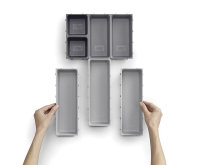 Drawer organiser set Joseph Joseph Blox© 7 pcs., colour grey / taupe