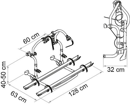 Fiamma bicycle rack Carry Bike Pro C SLB 2 bikes, load capacity 60 kg Colour aluminium