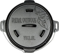 Marmite Dutch Oven VALHAL OUTDOOR en fonte fond plat 3,8 l