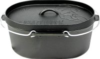 Dutch Oven VALHAL OUTDOOR cast iron oval, flat bottom,...