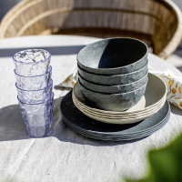 Crockery set koziol CLUB SET GÖTEBORG 16 pcs. Colour nature ash grey/ nature desert sand