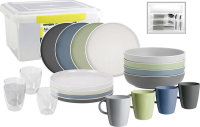 Crockery set BRUNNER Dolomit All inclusive Col. green/blue/light grey/ dark grey