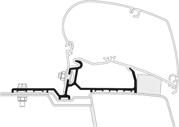 Markisenadapter THULE Renault Master G2 from 2010 für Dachmarkise Omnistor 6300 3-tlg.