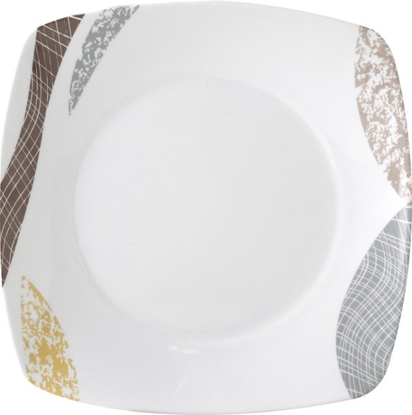 Brunner melamine dessert plate Khadi 20 x 20 cm Col. white/brown