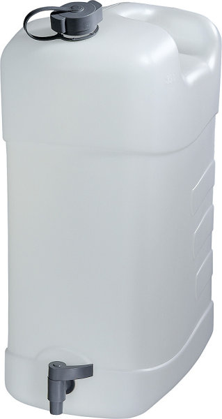 Combi Kanister 10 l, 348 x 174 x 251 mm Farbe transparent / natur inkl Ablaßhahn + Ausgießer