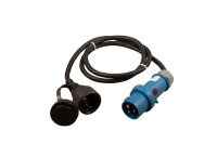 Plug CEE on Schuko coupling with indicator light Cable...