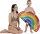 Surfer Rainbow HAPPY PEOPLE Matelas gonflable, multicolore