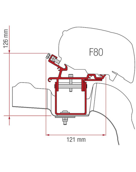 Adapter kit Fiamma 3 pcs. VW Crafter / MAN L3H3 without roof rail