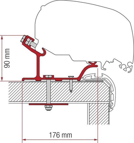 Adapter Fiamma Carthago Malibu 450 cm für F65 / F80