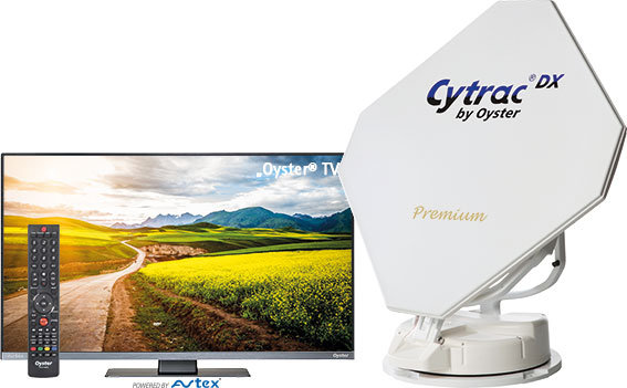 Antenne satellite automatique Cytrac DX Single LNB avec Oyster Smart TV 27”