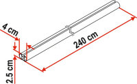 Système de fixation Fixing Bar Pro L 240 cm pour stores toit Fiamma F5 S / F65 L