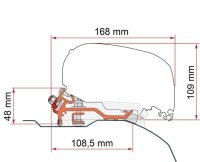 Roof awning adapter FIAMMA Ducato / Jumper / Boxer Low...