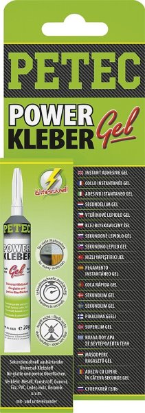 Sekundenkleber Petec Power Kleber Gel Inhalt 20 g