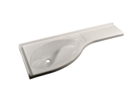 Corner wash basin Shelf on left 840 x 160 x 375 mm Colour white