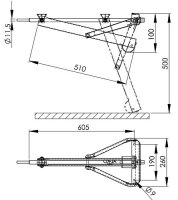 Corner steady Al-Ko Compact 800 kg / long