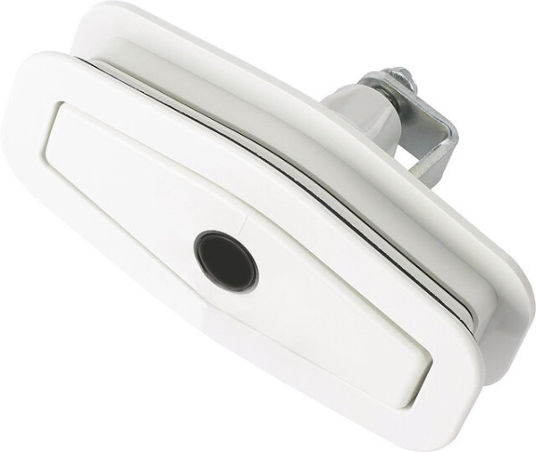 Rotary clamping lid lock Salino white with gray bars and mounting plate for STS Zad cylinder