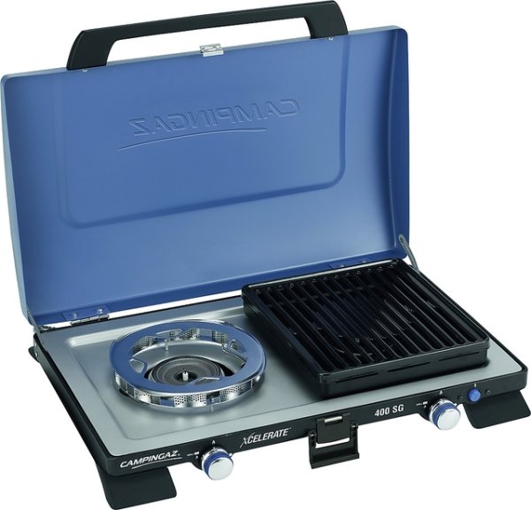 Réchaud Camping Gaz Xcelerate 400 SG Caravan 2 feux avec plaques de grill 30 mbar 2 x 2,2 kW