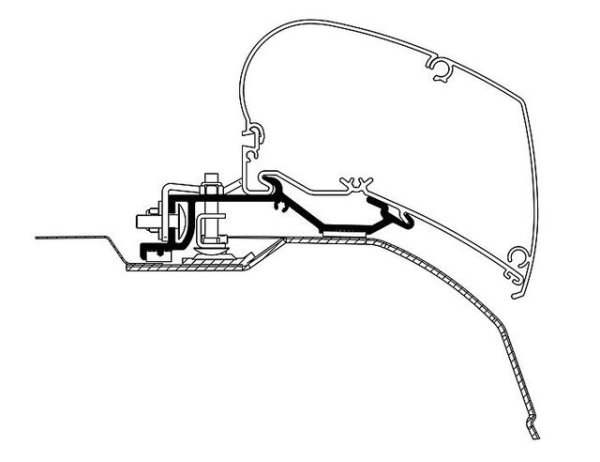 Kit adaptateur pour store de toit Thule Omnistor Série 6 Ducato, Jumper, Boxer àpd 2007 pour store 375 + 400 cm