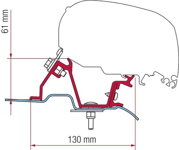 Adapterkit 3-tlg. zu Dachmarkise Fiamma F35 S / F65 L Mercedes Sprinte VW Crafter High Roof