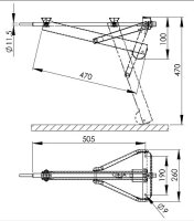 Corner steady Al-Ko Compact 800 kg / short