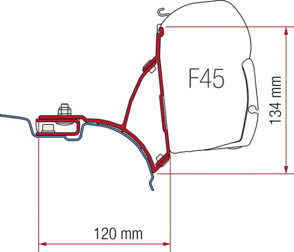 Fiamma VW T5 kit Transporter Multivan for F45 2 supports