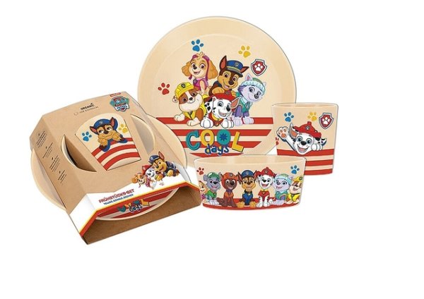 Geschirrset koziol CONNECT PAW PATROL 3er-Set Kleiner Teller+Schale+Becher Farbe organic sand paw patrol